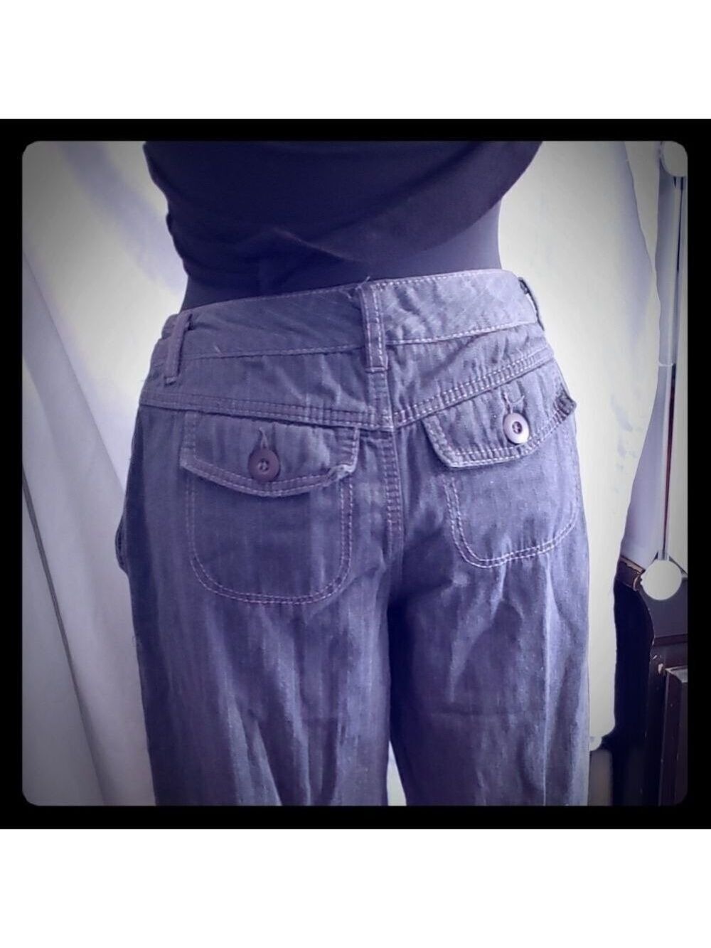 Xhilaration Slacks Gray Pinstriped Size 4